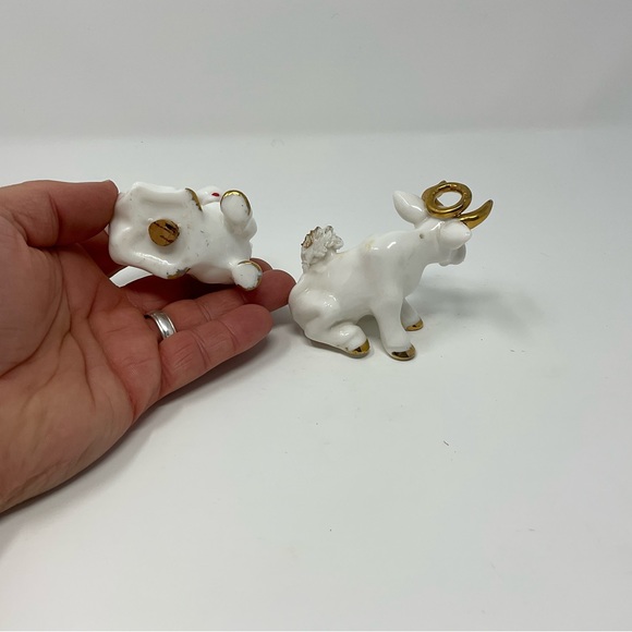VINTAGE CERAMIC BULL SALT AND PEPPER SET - Picture 3 of 4